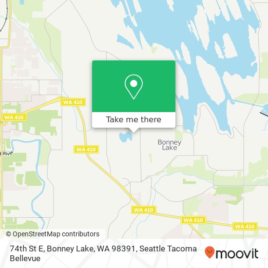 Mapa de 74th St E, Bonney Lake, WA 98391
