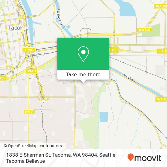 Mapa de 1838 E Sherman St, Tacoma, WA 98404