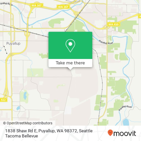 Mapa de 1838 Shaw Rd E, Puyallup, WA 98372