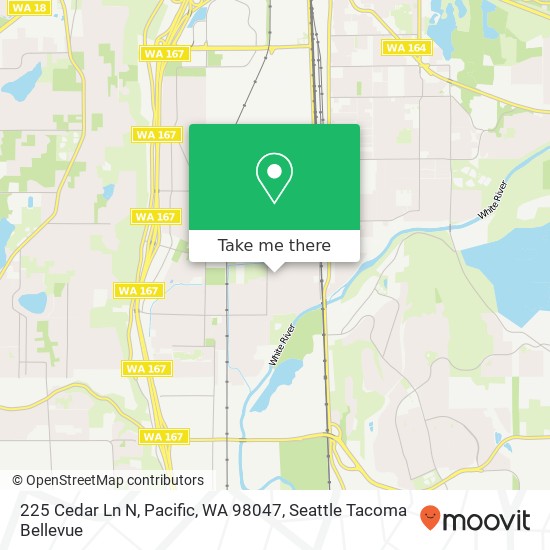 Mapa de 225 Cedar Ln N, Pacific, WA 98047