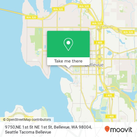 Mapa de 9750,NE 1st St NE 1st St, Bellevue, WA 98004
