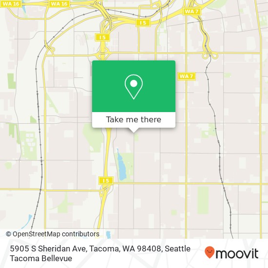 Mapa de 5905 S Sheridan Ave, Tacoma, WA 98408