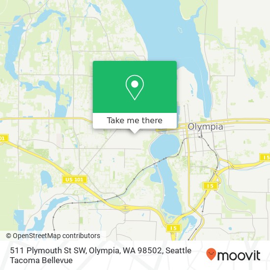 Mapa de 511 Plymouth St SW, Olympia, WA 98502