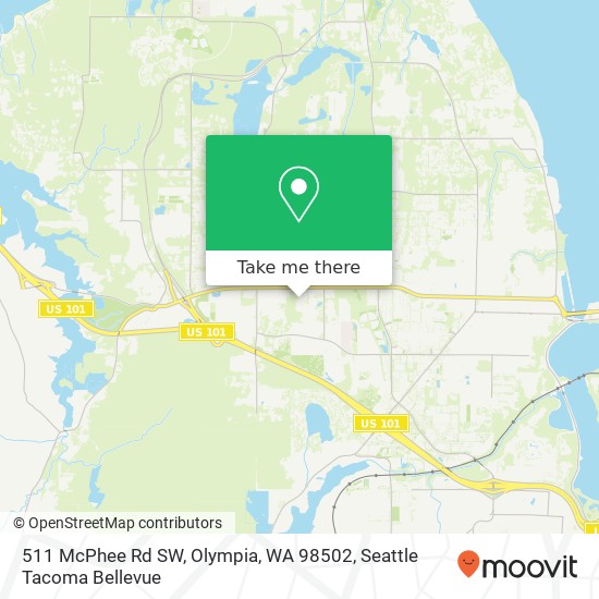 Mapa de 511 McPhee Rd SW, Olympia, WA 98502