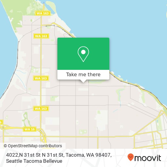 Mapa de 4022,N 31st St N 31st St, Tacoma, WA 98407