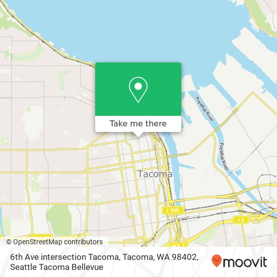 Mapa de 6th Ave intersection Tacoma, Tacoma, WA 98402