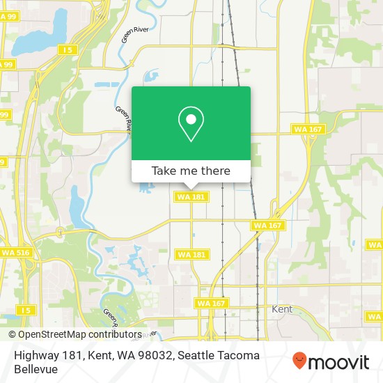 Highway 181, Kent, WA 98032 map