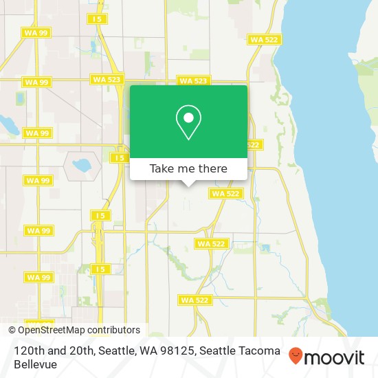 120th and 20th, Seattle, WA 98125 map