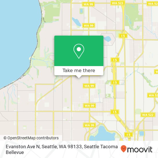 Mapa de Evanston Ave N, Seattle, WA 98133