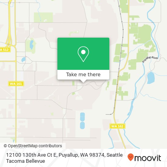 Mapa de 12100 130th Ave Ct E, Puyallup, WA 98374