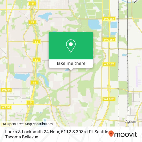 Mapa de Locks & Locksmith 24 Hour, 5112 S 303rd Pl