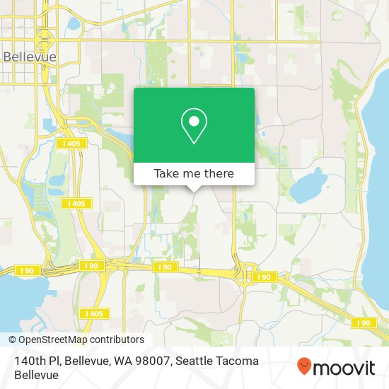 Mapa de 140th Pl, Bellevue, WA 98007