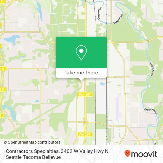 Mapa de Contractors Specialties, 3402 W Valley Hwy N
