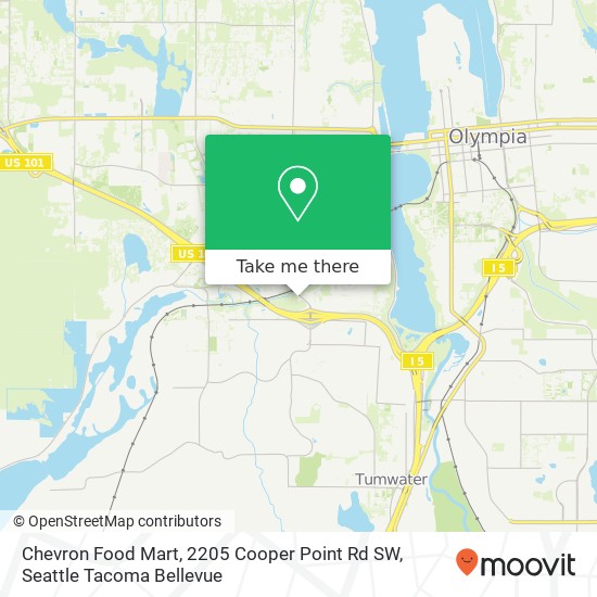 Mapa de Chevron Food Mart, 2205 Cooper Point Rd SW