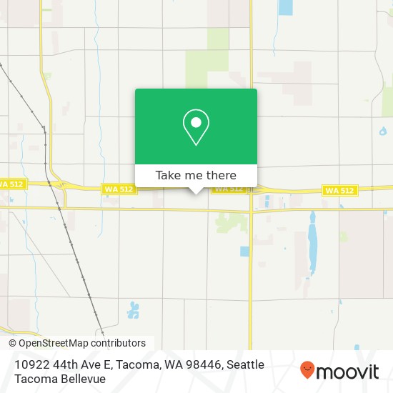 Mapa de 10922 44th Ave E, Tacoma, WA 98446