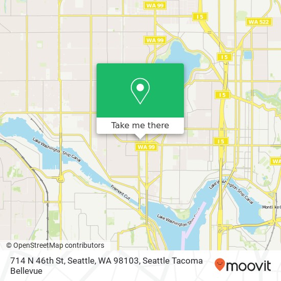 Mapa de 714 N 46th St, Seattle, WA 98103