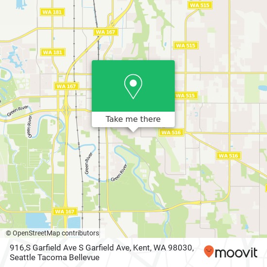 Mapa de 916,S Garfield Ave S Garfield Ave, Kent, WA 98030