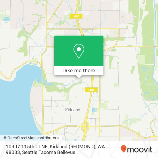 Mapa de 10907 115th Ct NE, Kirkland (REDMOND), WA 98033