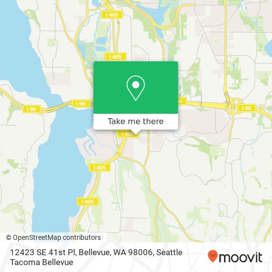 Mapa de 12423 SE 41st Pl, Bellevue, WA 98006