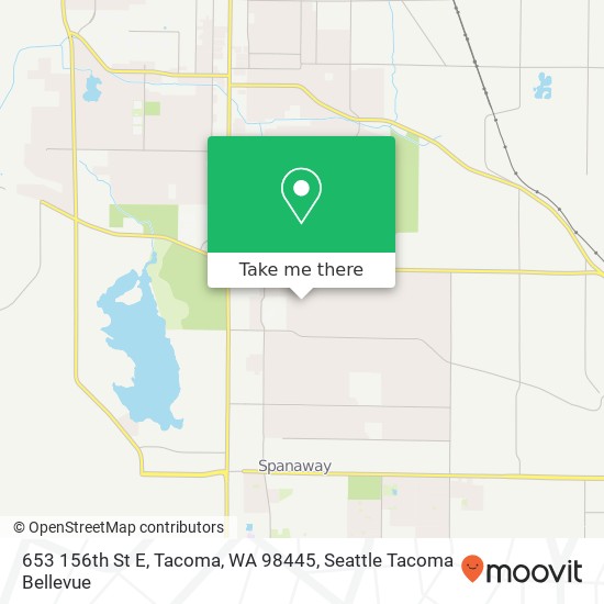 Mapa de 653 156th St E, Tacoma, WA 98445