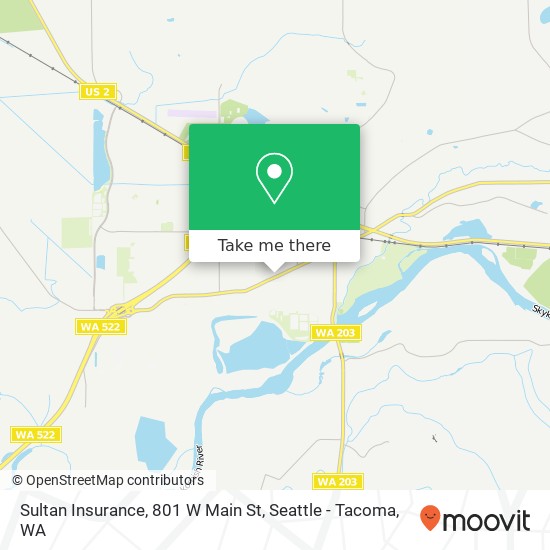 Mapa de Sultan Insurance, 801 W Main St