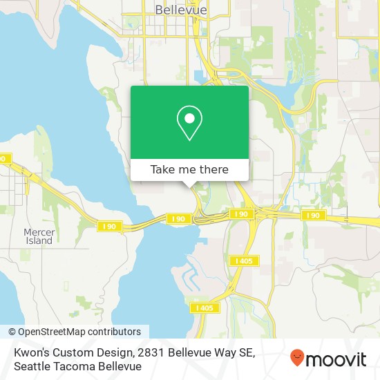Mapa de Kwon's Custom Design, 2831 Bellevue Way SE