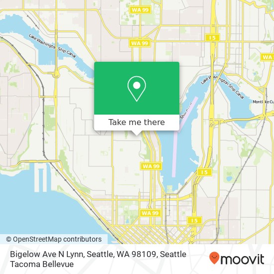 Mapa de Bigelow Ave N Lynn, Seattle, WA 98109