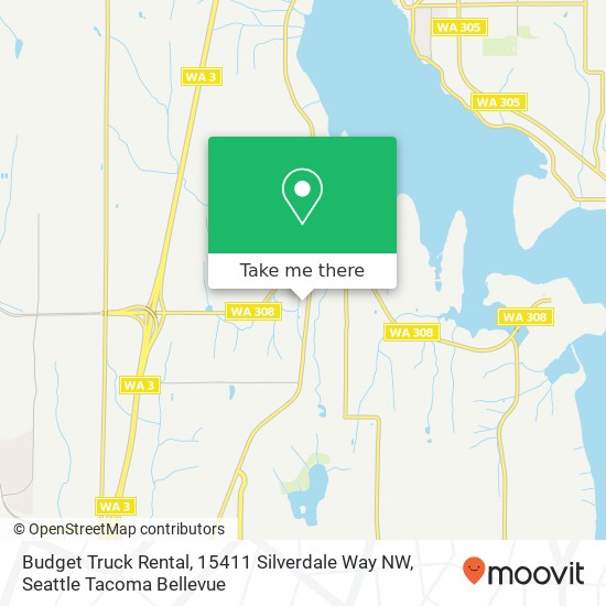 Budget Truck Rental, 15411 Silverdale Way NW map