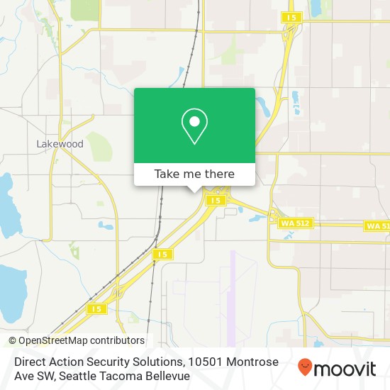 Mapa de Direct Action Security Solutions, 10501 Montrose Ave SW