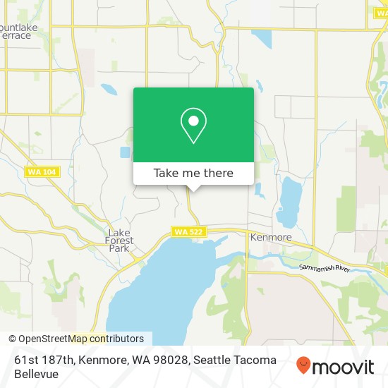 Mapa de 61st 187th, Kenmore, WA 98028