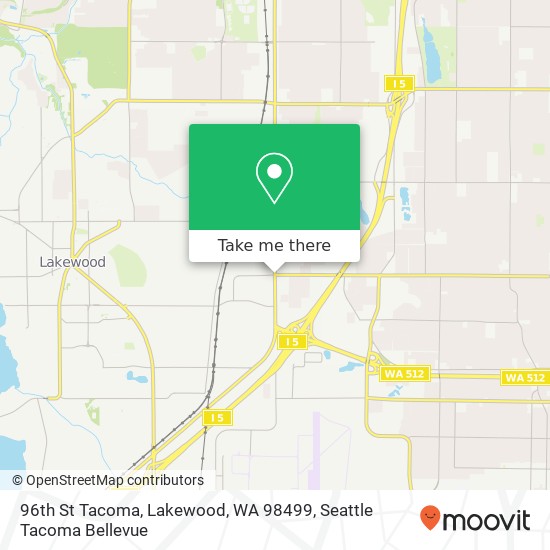 Mapa de 96th St Tacoma, Lakewood, WA 98499