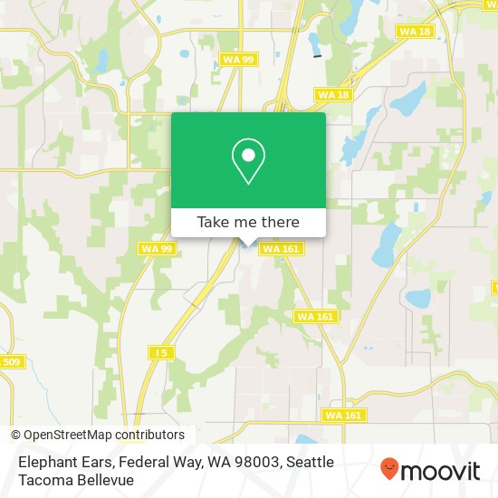 Mapa de Elephant Ears, Federal Way, WA 98003
