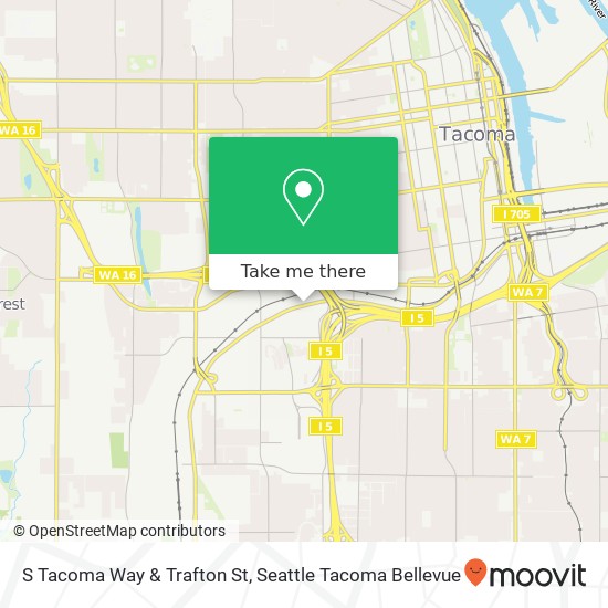 S Tacoma Way & Trafton St map