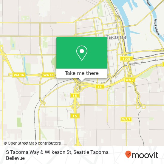 S Tacoma Way & Wilkeson St map