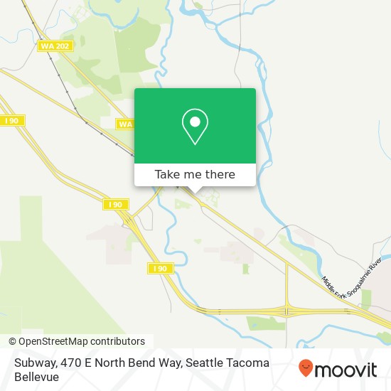 Mapa de Subway, 470 E North Bend Way