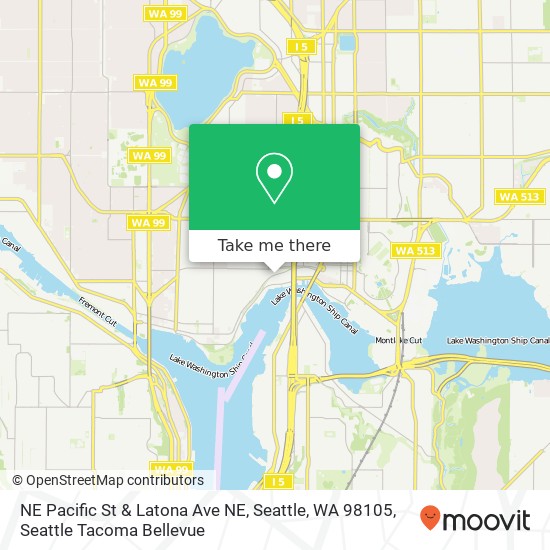 Mapa de NE Pacific St & Latona Ave NE, Seattle, WA 98105