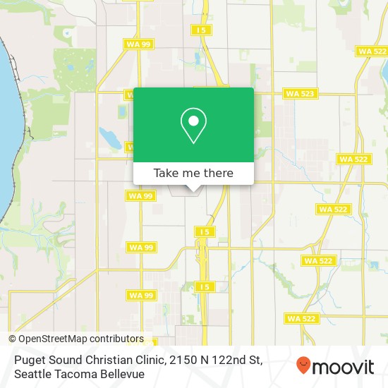 Puget Sound Christian Clinic, 2150 N 122nd St map