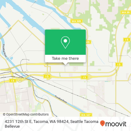Mapa de 4231 12th St E, Tacoma, WA 98424