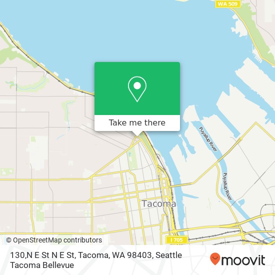 Mapa de 130,N E St N E St, Tacoma, WA 98403