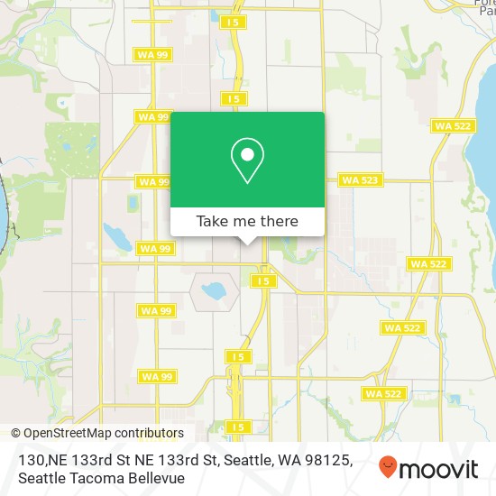 Mapa de 130,NE 133rd St NE 133rd St, Seattle, WA 98125