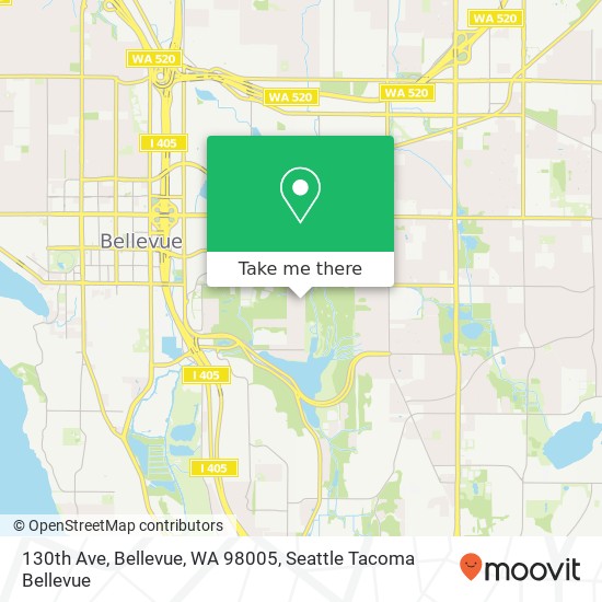 130th Ave, Bellevue, WA 98005 map