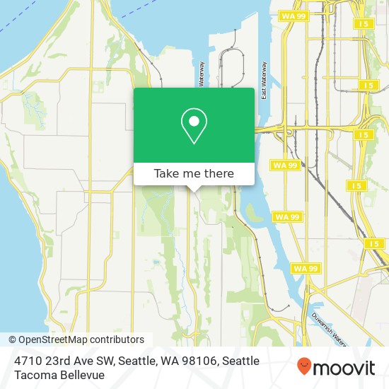 Mapa de 4710 23rd Ave SW, Seattle, WA 98106