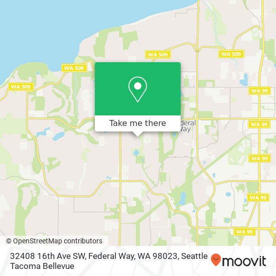 Mapa de 32408 16th Ave SW, Federal Way, WA 98023