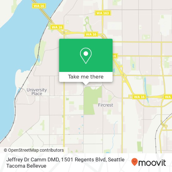 Mapa de Jeffrey Dr Camm DMD, 1501 Regents Blvd