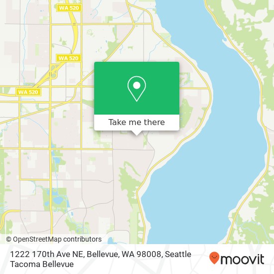 Mapa de 1222 170th Ave NE, Bellevue, WA 98008