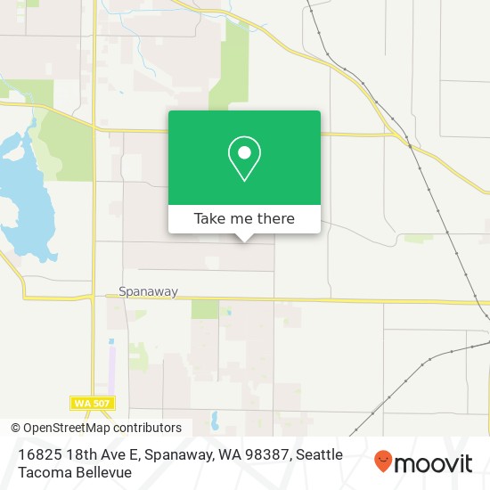 Mapa de 16825 18th Ave E, Spanaway, WA 98387