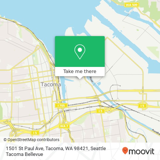 Mapa de 1501 St Paul Ave, Tacoma, WA 98421