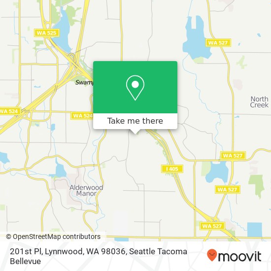 Mapa de 201st Pl, Lynnwood, WA 98036