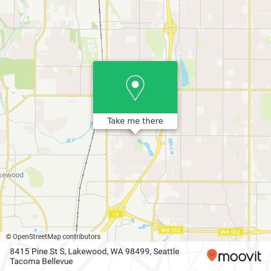 Mapa de 8415 Pine St S, Lakewood, WA 98499