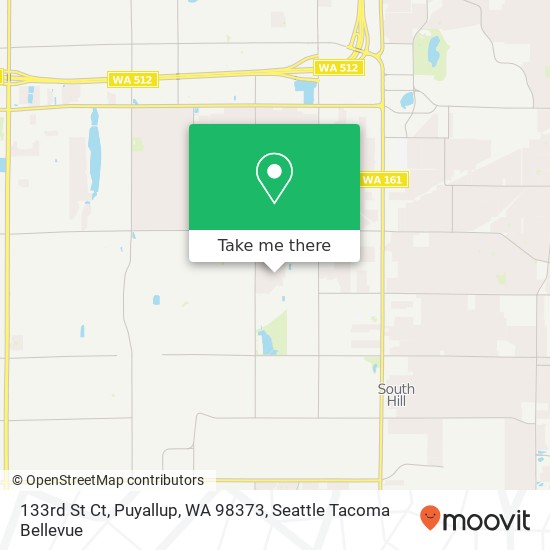 Mapa de 133rd St Ct, Puyallup, WA 98373